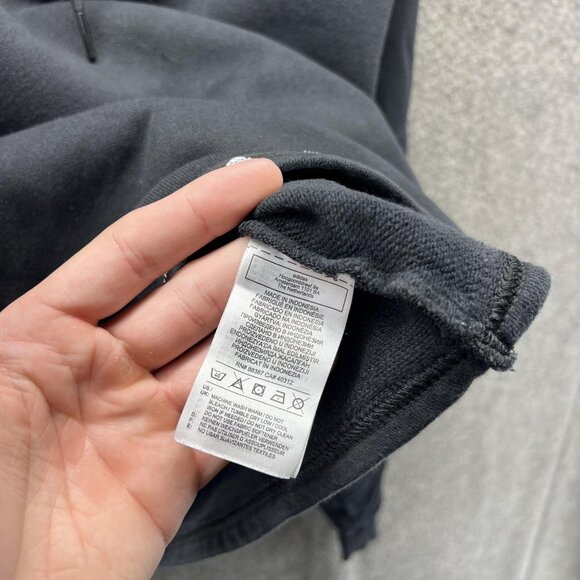 Adidas Hoodie Womens Medium Black Cropped Pullover Logo Sweatshirt H64967 - Picture 5 of 12